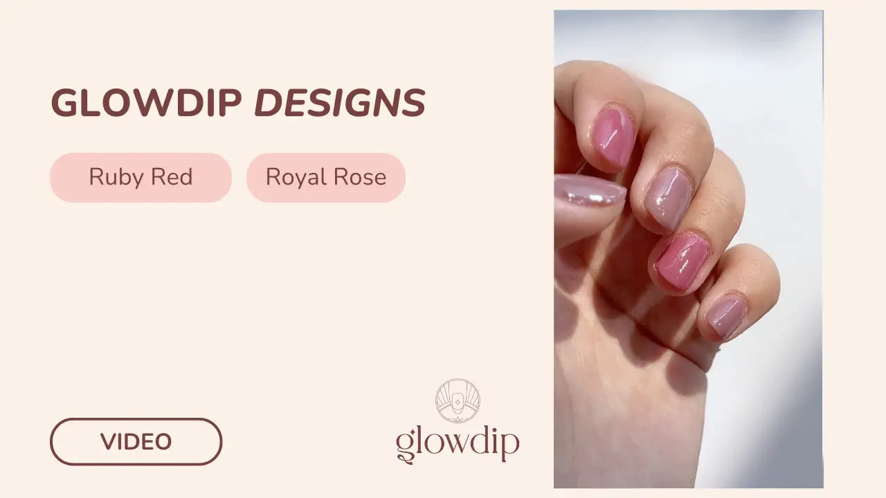 Roze glossy nagellak in robijnrood en koninklijk roze van glowdip designs geschikt voor elke gelegenheid