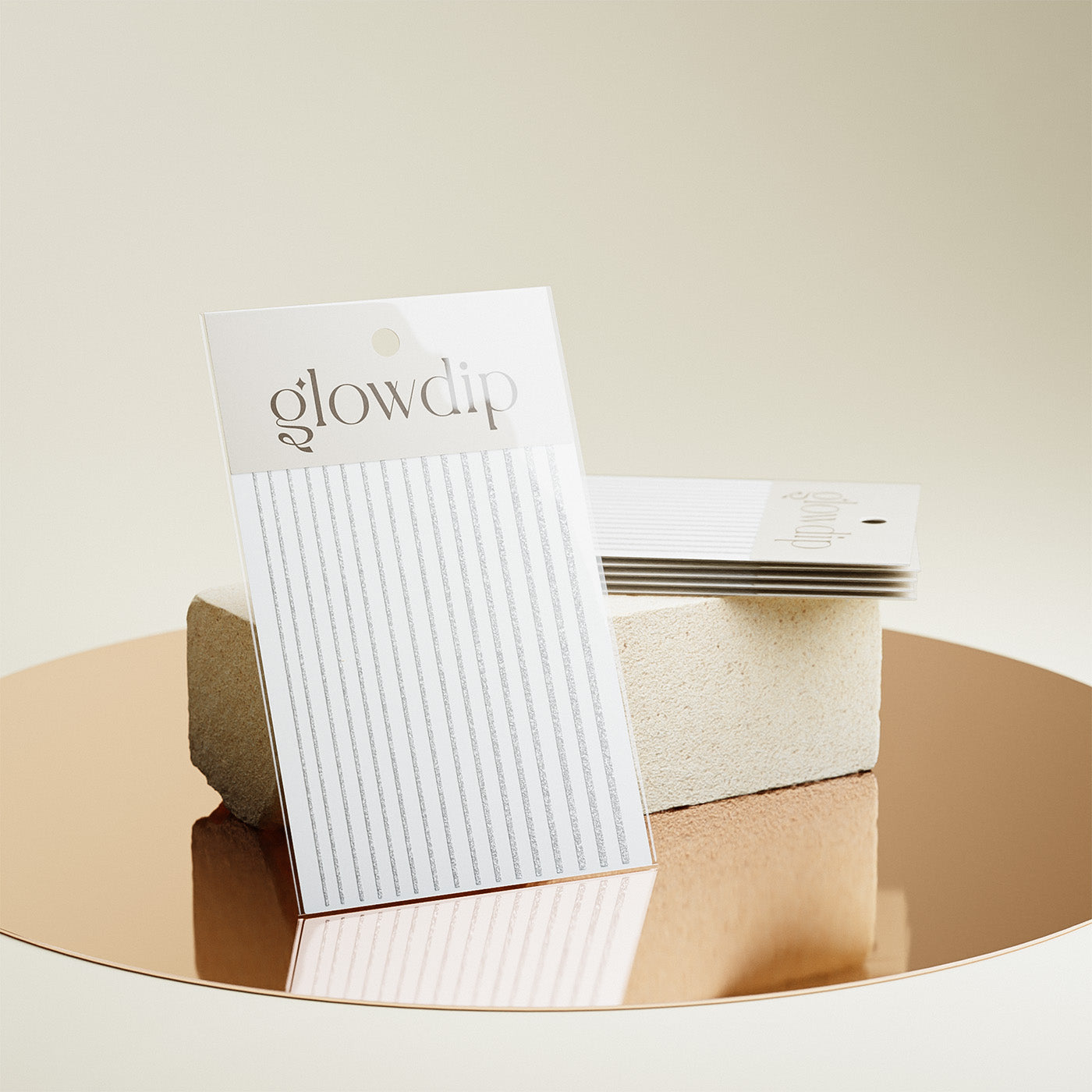 Lijnen Sticker - Zilver Glitter