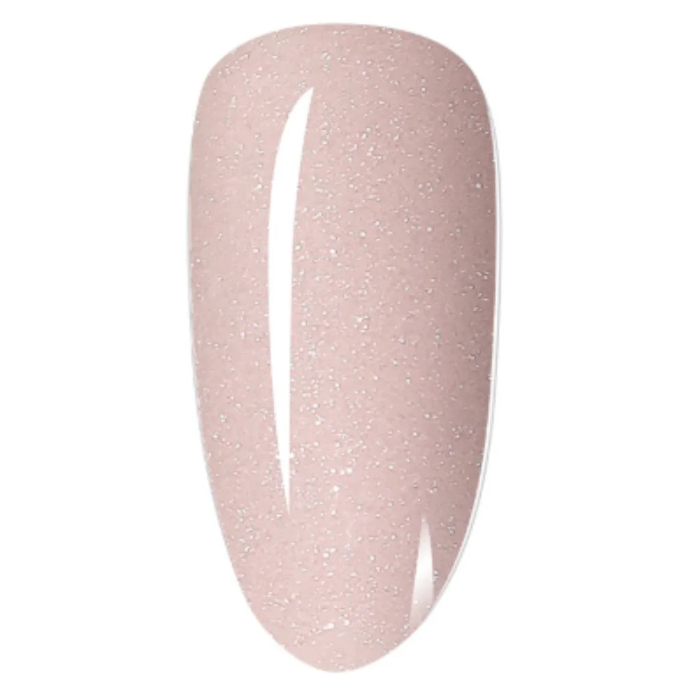 Zachte roze glitter nagellak met subtiele glansafwerking in silk veil dipping powder
