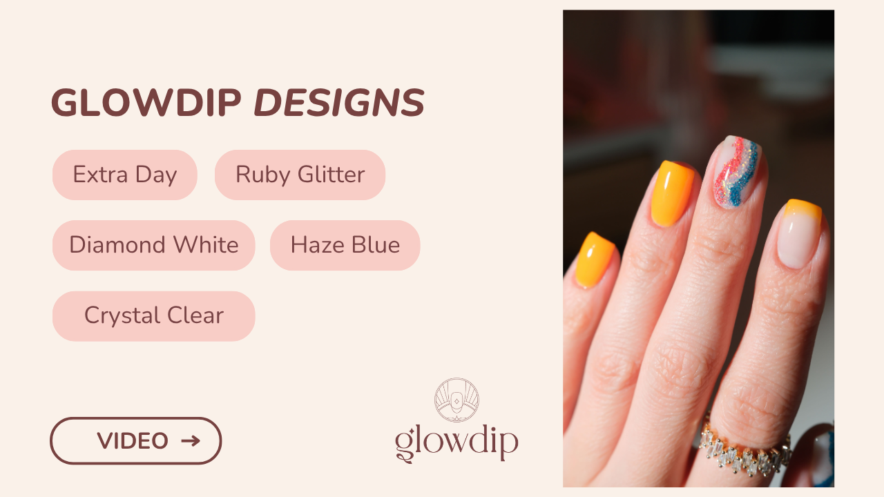 Extra Day + Ruby Glitter + Diamond White + Haze Blue + Crystal Clear