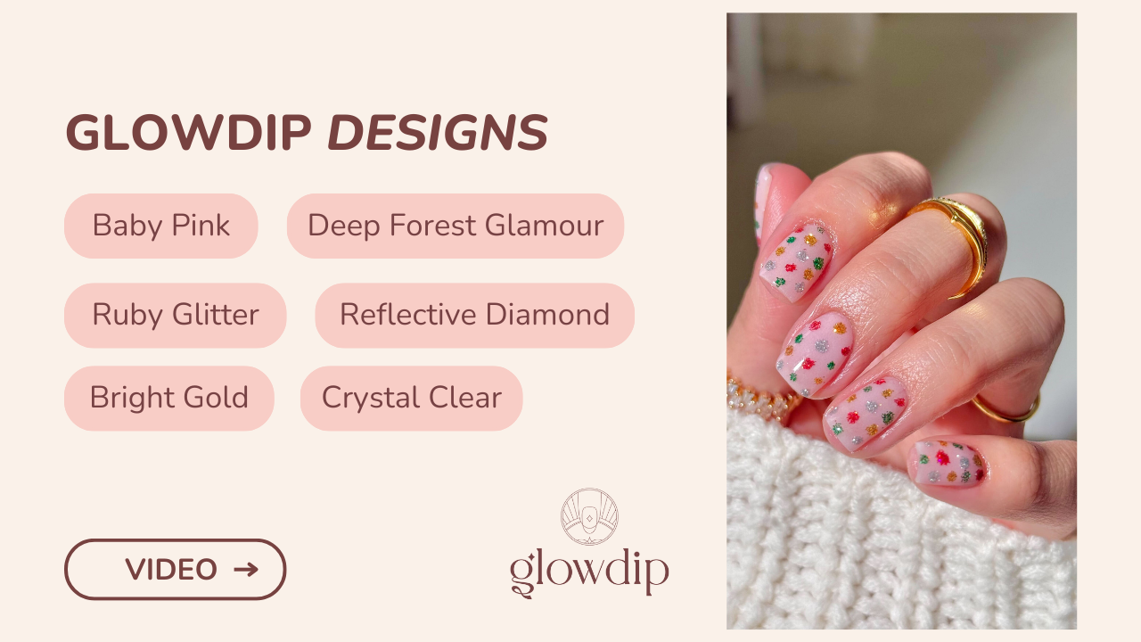 Baby Pink + Deep Forest Glamour + Ruby Glitter + Reflective Diamond + Bright Gold + Crystal Clear