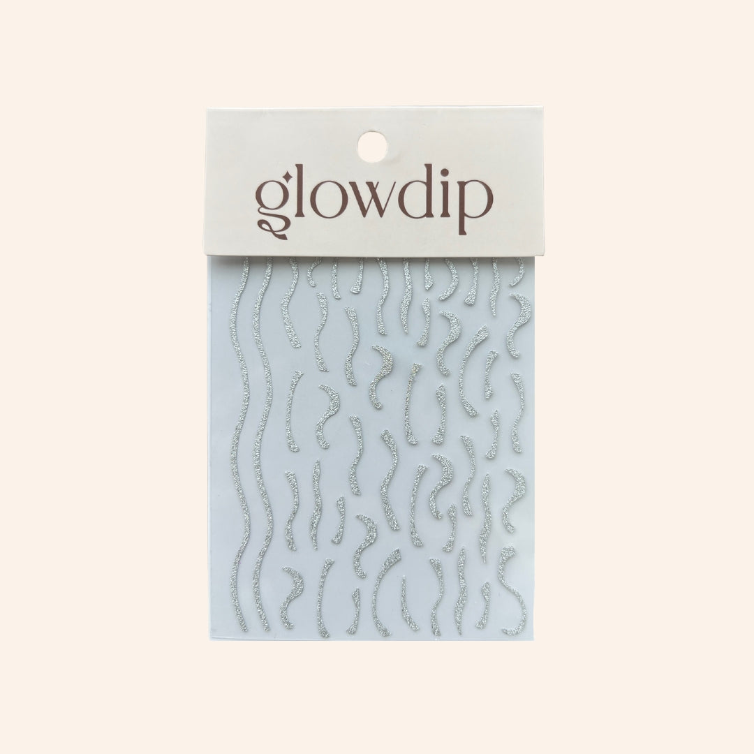 Nailart Sticker - Zilver Glitter