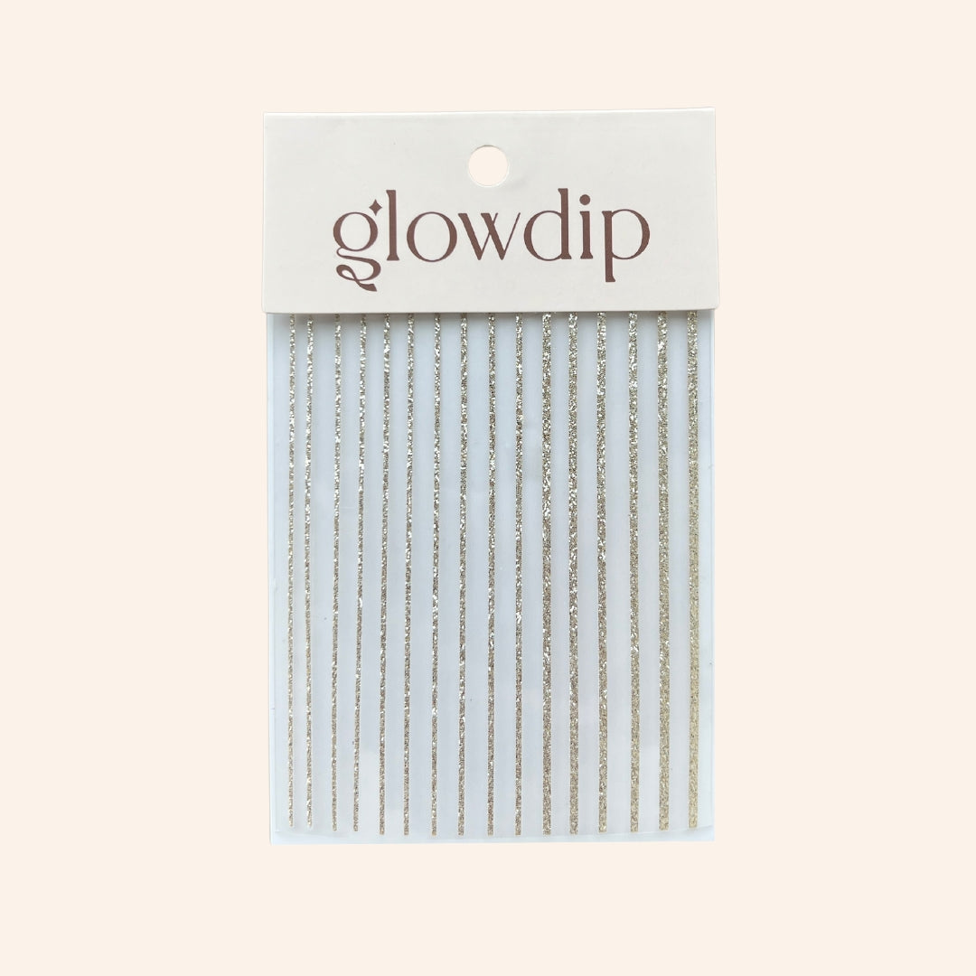 Lijnen Sticker - Goud Glitter